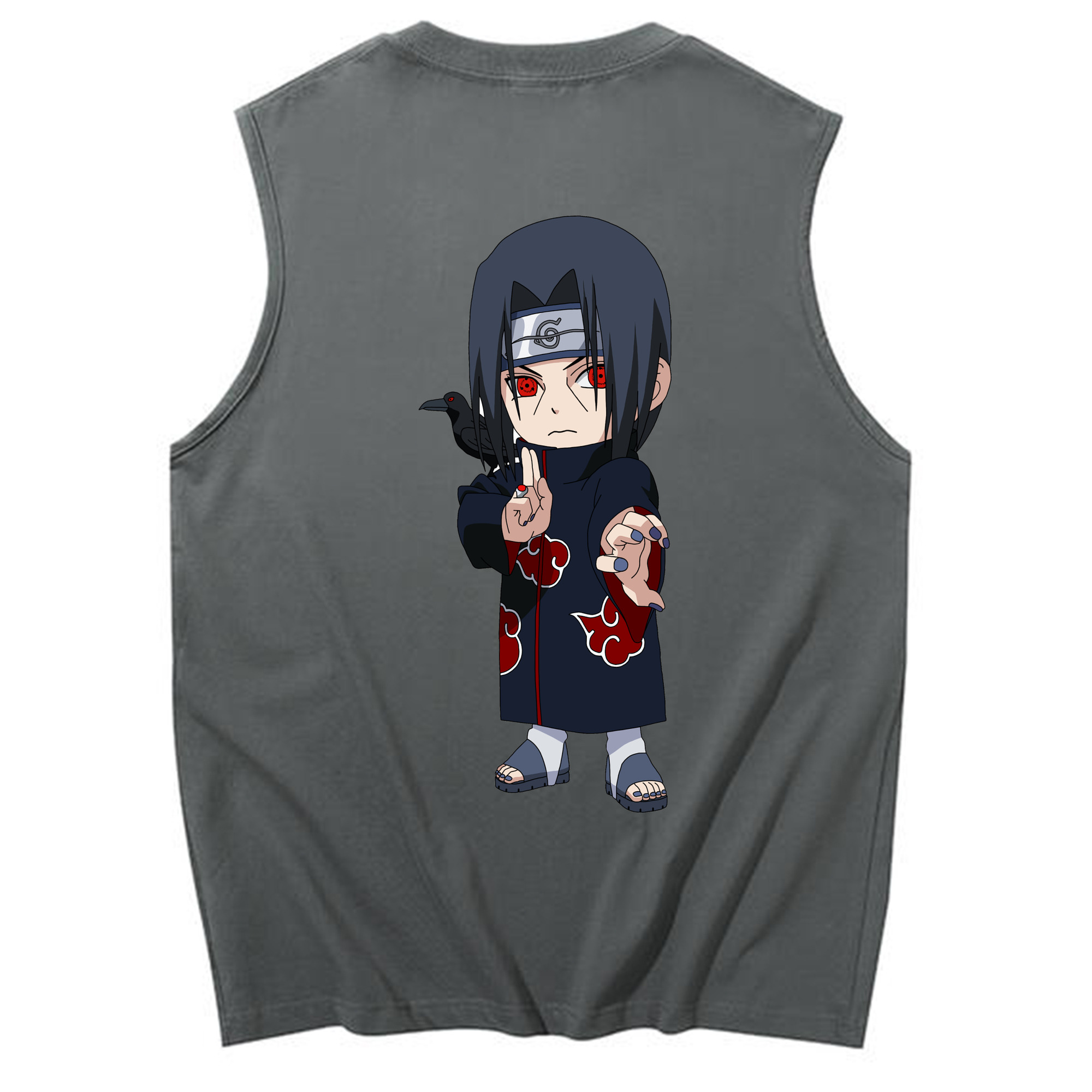 （画像用） NARUTO -ナルト- うちは イタチ Uchiha Itachi コットン100％タンクトップ（背面プリント）